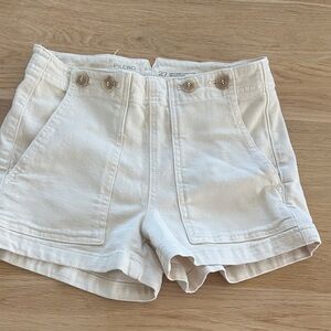 Pilcro High Waist Cream Shorts